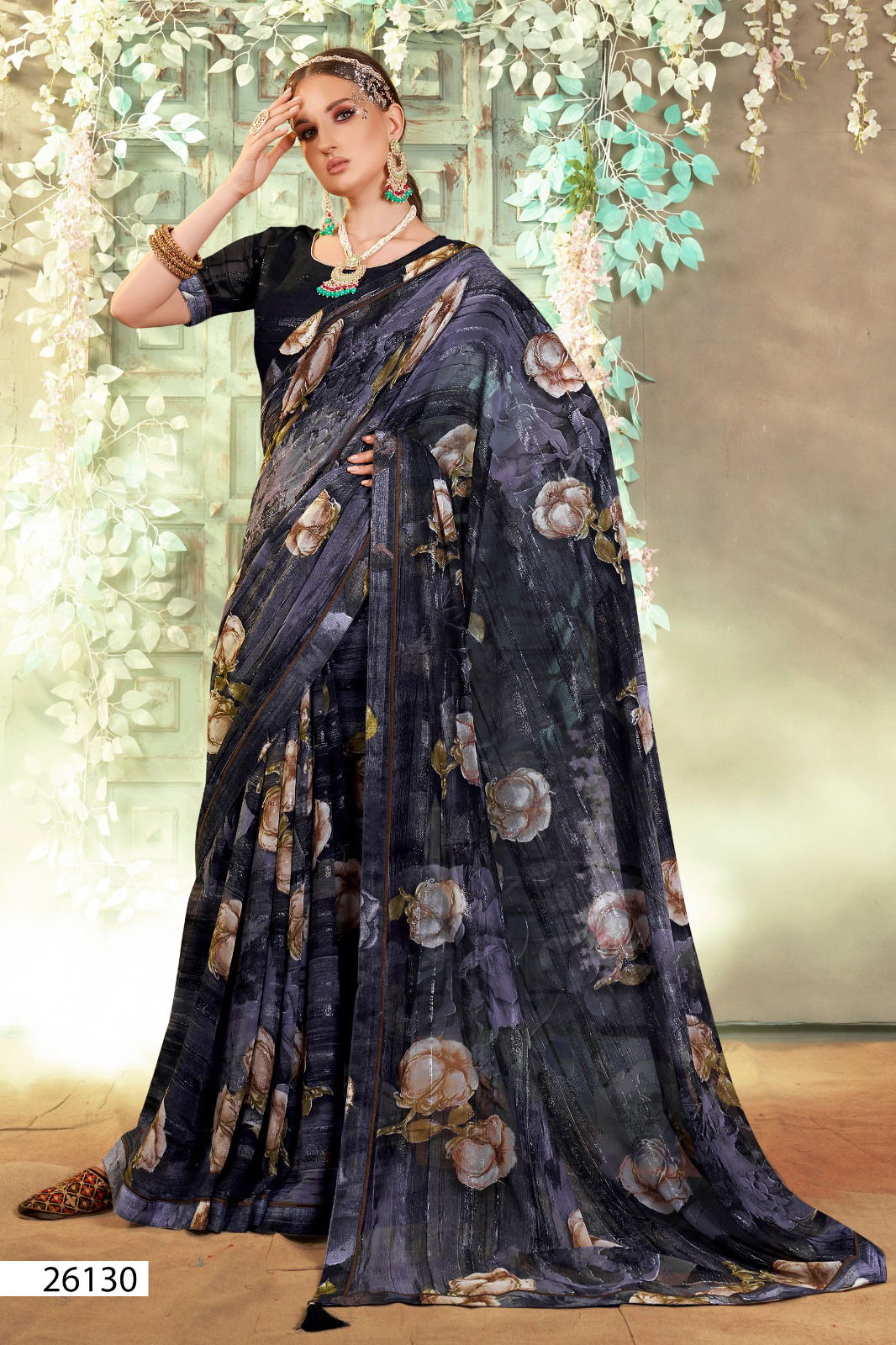 Priyanshi By Vallabhi Readymade Blouse Georgette Sarees Wholesale Online